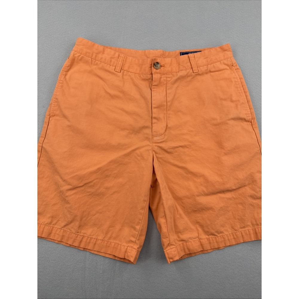 Vineyard Vines Chino Club Shorts Men 34 Coral Orange 9" Inseam Preppy Casual